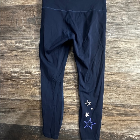 Lululemon Athletica Navy Blue Skull Leggings with High Waistband - Picture 2 of 8